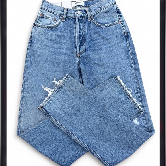 AGOLDE Lana Distressed Straight Leg Jeans Size 25 - Picture 7 of 9